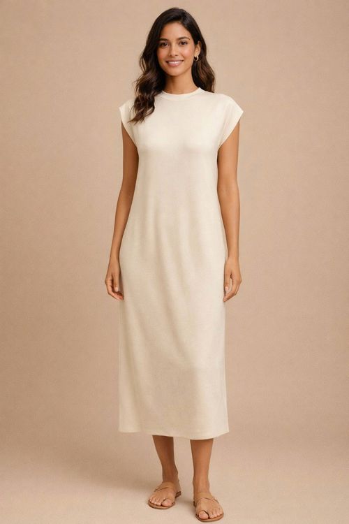 VESTIDO MIDI GOLA ALTA